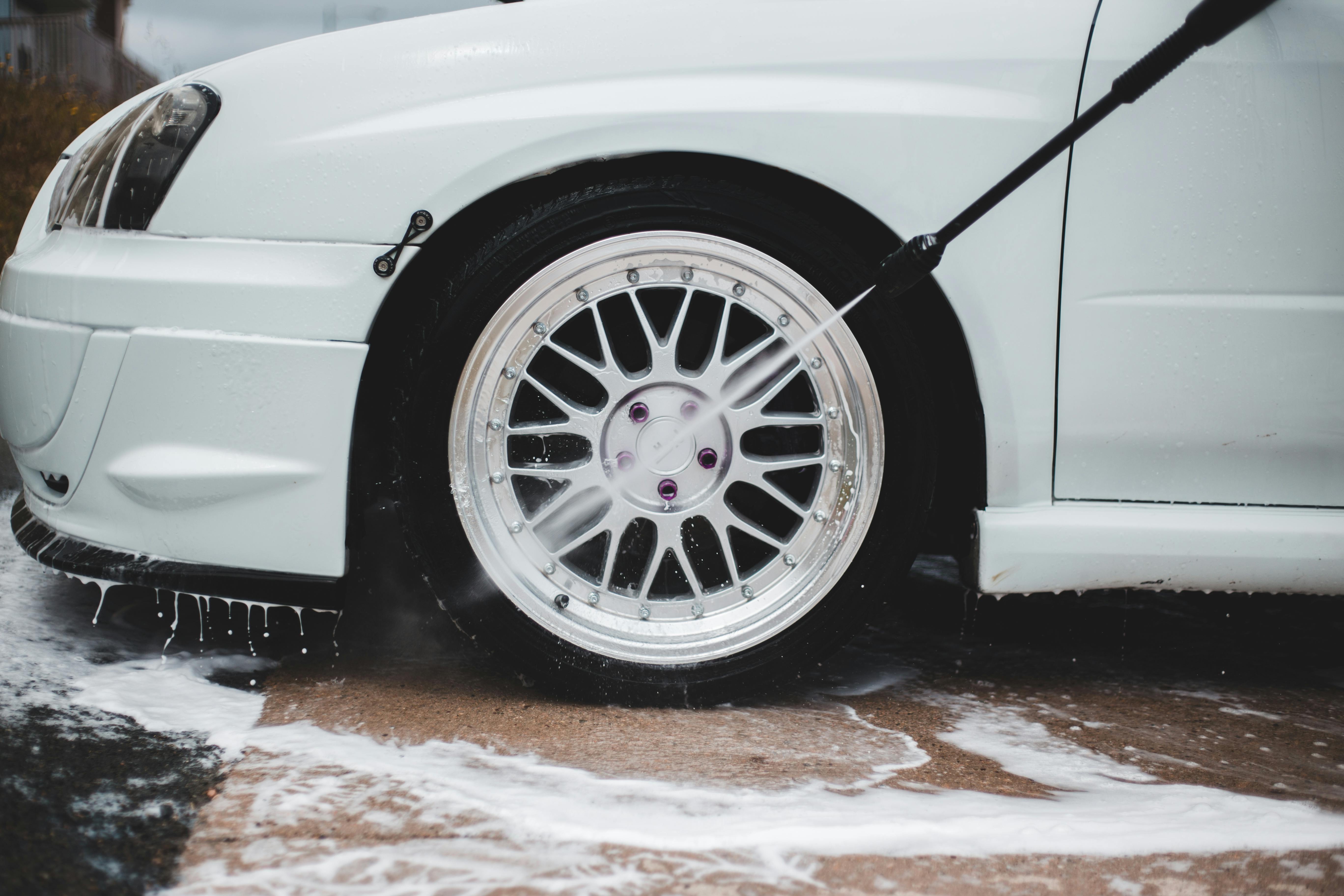 Photo by Erik Mclean: https://www.pexels.com/photo/car-wheel-washing-with-water-jet-4876678/